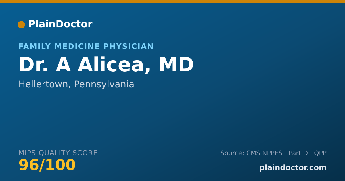 Shareable card for A Alicea, MD - Family Medicine Physician, Hellertown, PA
