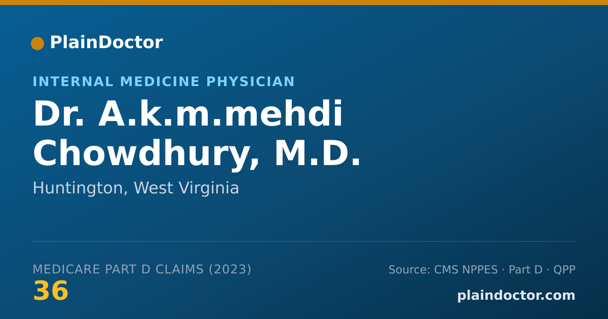 Shareable card for A.k.m.mehdi Chowdhury, M.D. - Internal Medicine Physician, Huntington, WV
