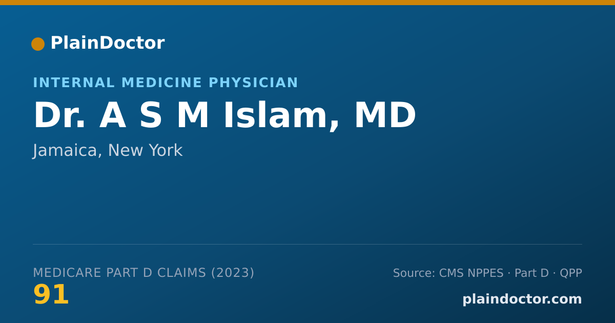 Shareable card for A S M Islam, MD - Internal Medicine Physician, Jamaica, NY