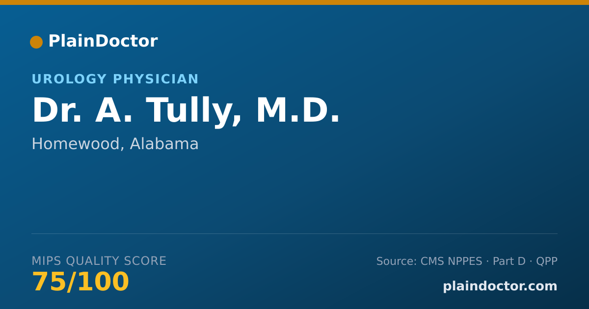 Shareable card for A. Tully, M.D. - Urology Physician, Homewood, AL