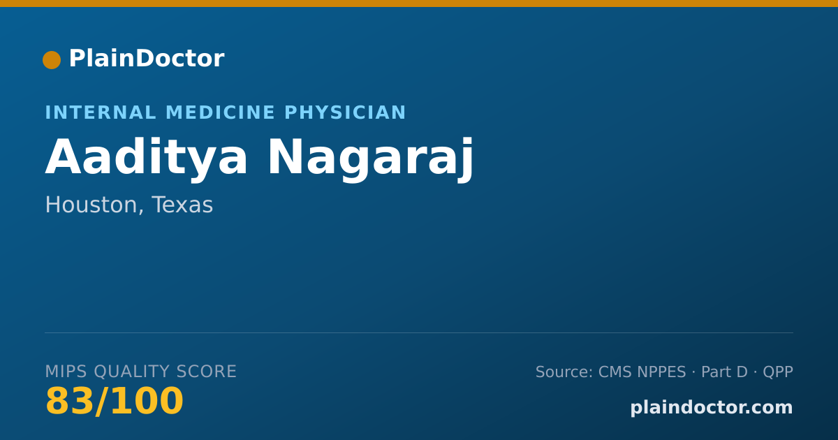 Shareable card for Aaditya Nagaraj - Internal Medicine Physician, Houston, TX