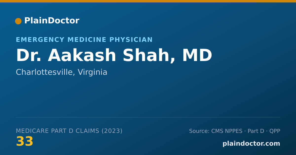Shareable card for Aakash Shah, MD - Emergency Medicine Physician, Charlottesville, VA