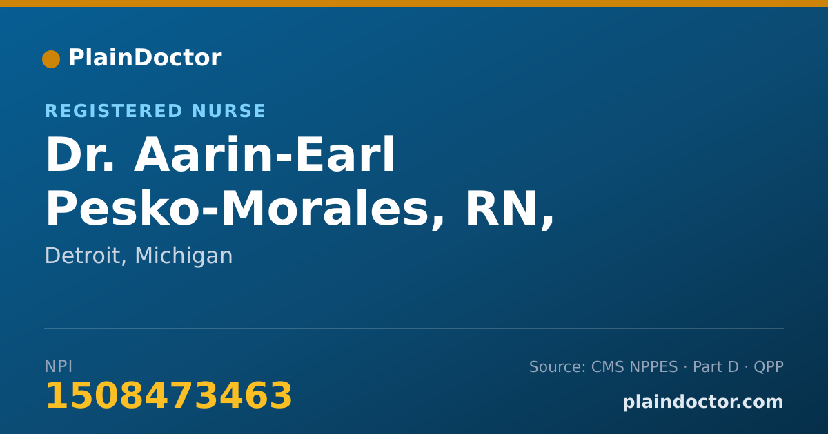 Shareable card for Aarin-Earl Pesko-Morales, RN, L/CPHT - Registered Nurse, Detroit, MI