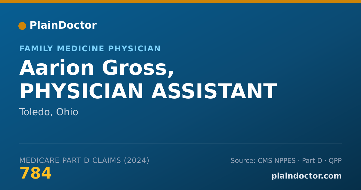 Shareable card for Aarion Gross, PHYSICIAN ASSISTANT - Family Medicine Physician, Toledo, OH
