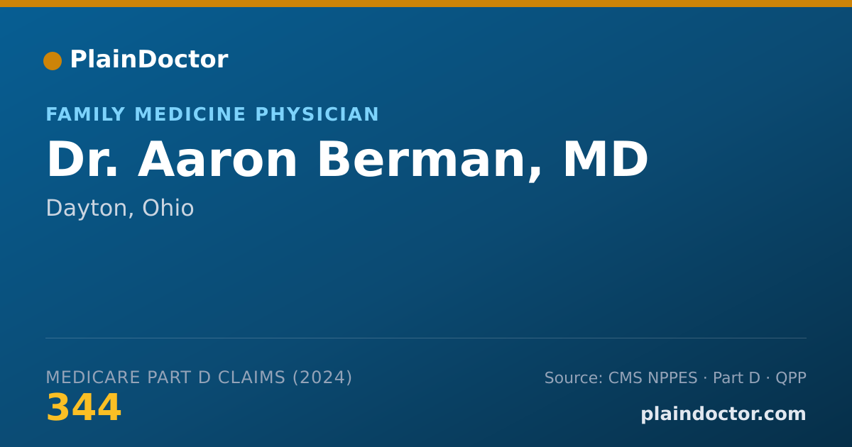 Shareable card for Aaron Berman, MD - Family Medicine Physician, Dayton, OH
