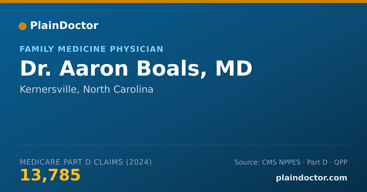 Shareable card for Aaron Boals, MD - Family Medicine Physician, Kernersville, NC