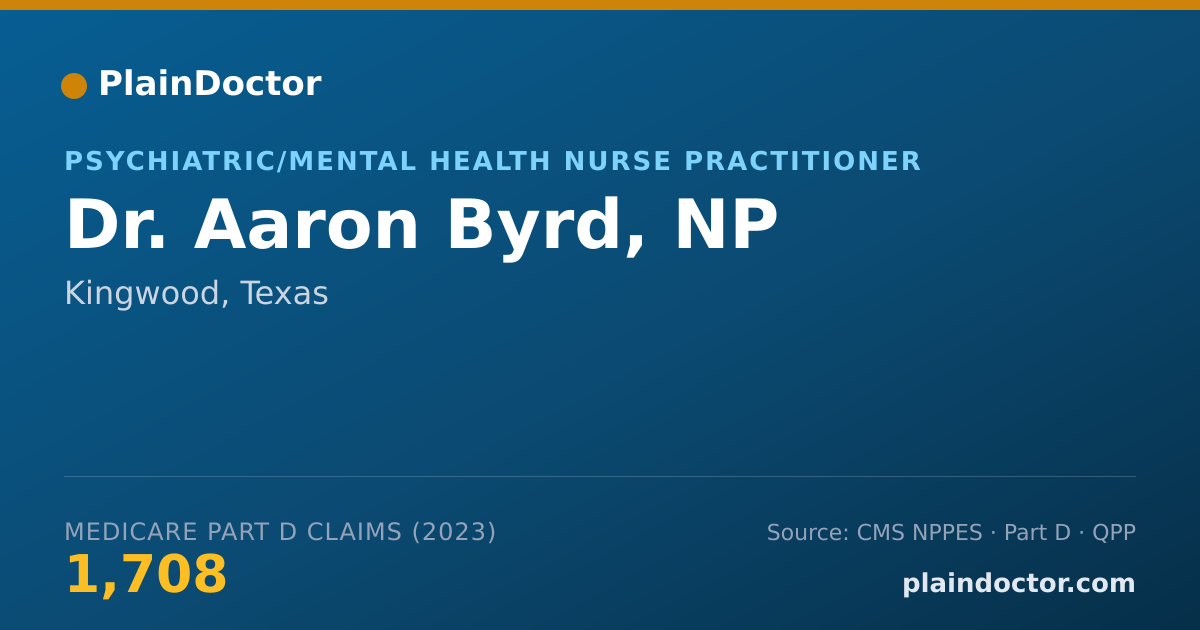 Shareable card for Aaron Byrd, NP - Psychiatric/Mental Health Nurse Practitioner, Kingwood, TX