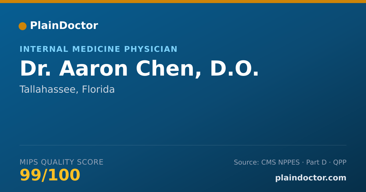 Shareable card for Aaron Chen, D.O. - Hospitalist Physician, Tallahassee, FL