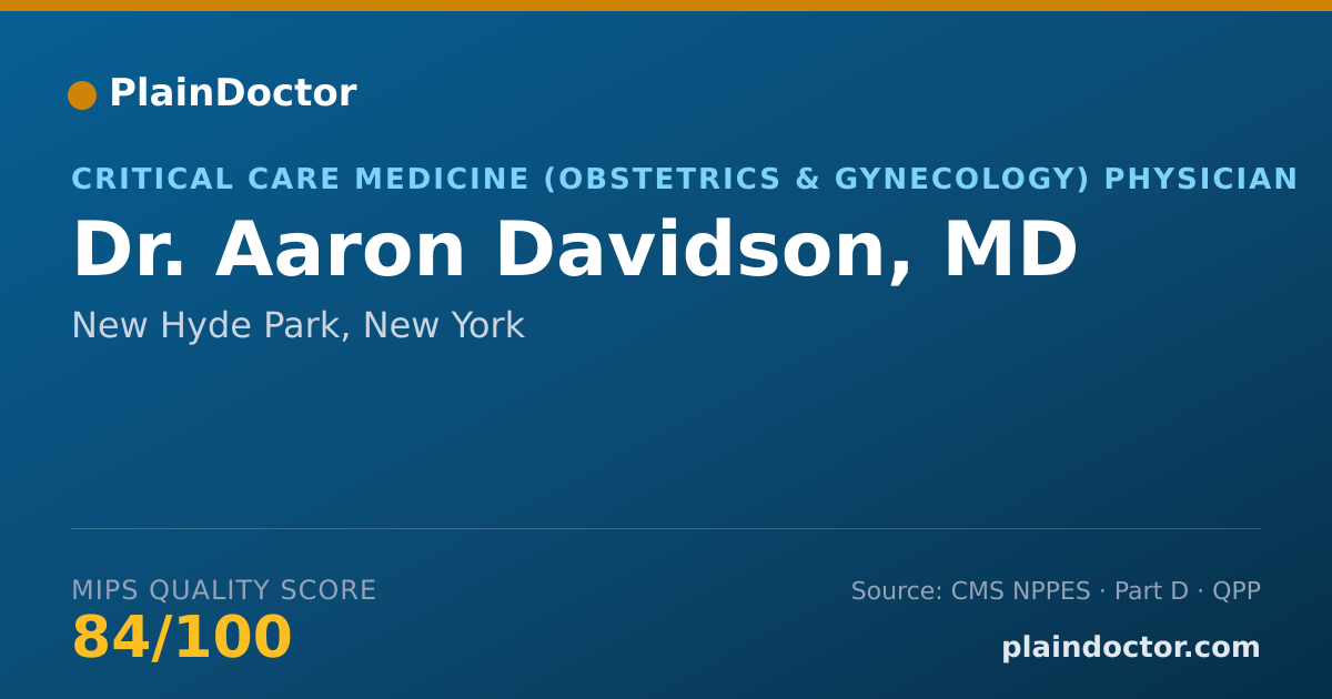 Shareable card for Aaron Davidson, MD - Critical Care Medicine (Obstetrics & Gynecology) Physician, New Hyde Park, NY