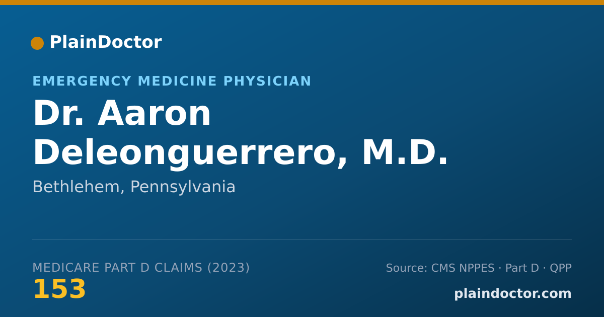 Shareable card for Aaron Deleonguerrero, M.D. - Emergency Medicine Physician, Bethlehem, PA