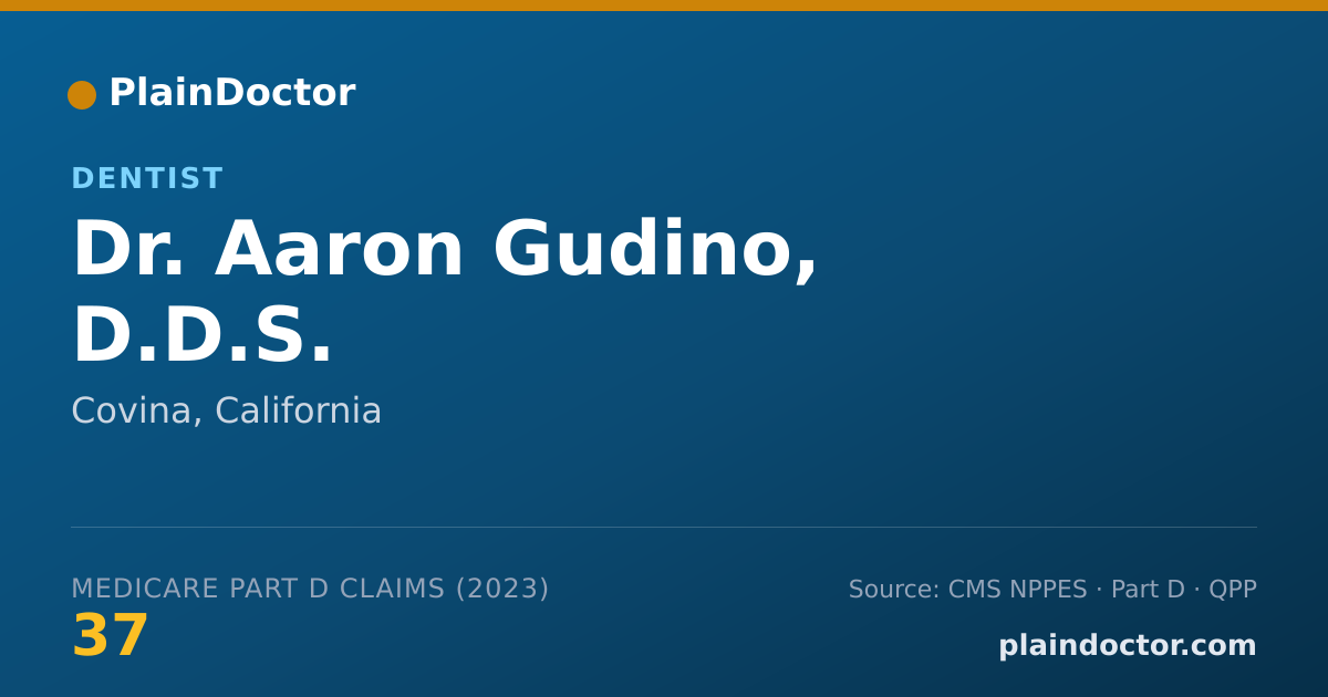 Shareable card for Aaron Gudino, D.D.S. - Dentist, Covina, CA
