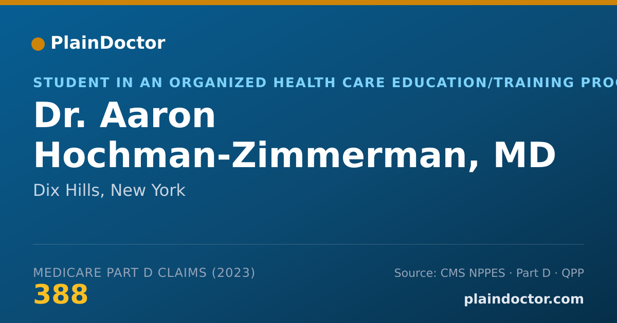 Shareable card for Aaron Hochman-Zimmerman, MD - Student in an Organized Health Care Education/Training Program, Dix Hills, NY