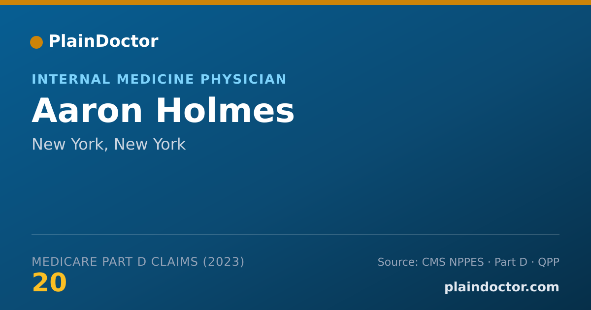 Shareable card for Aaron Holmes - Internal Medicine Physician, New York, NY