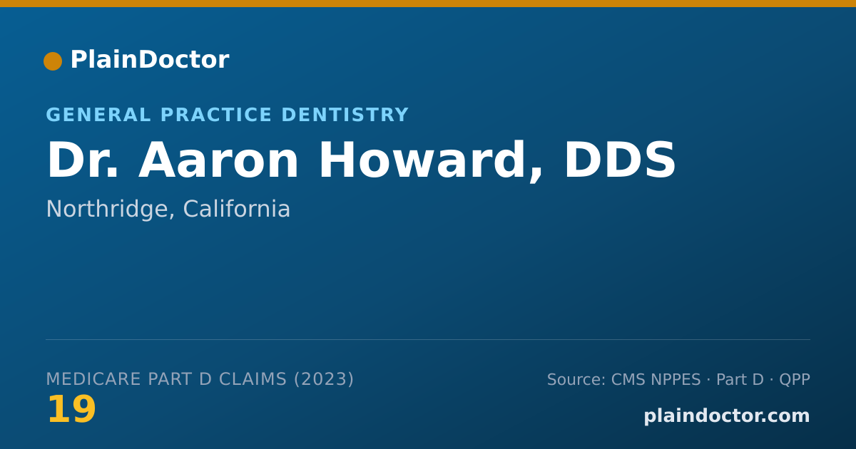 Shareable card for Aaron Howard, DDS - General Practice Dentistry, Northridge, CA