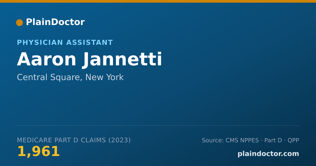 Shareable card for Aaron Jannetti - Physician Assistant, Central Square, NY