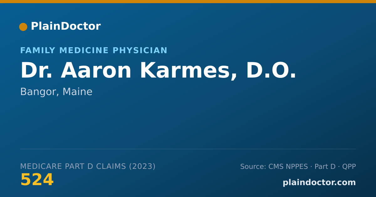 Shareable card for Aaron Karmes, D.O. - Family Medicine Physician, Bangor, ME