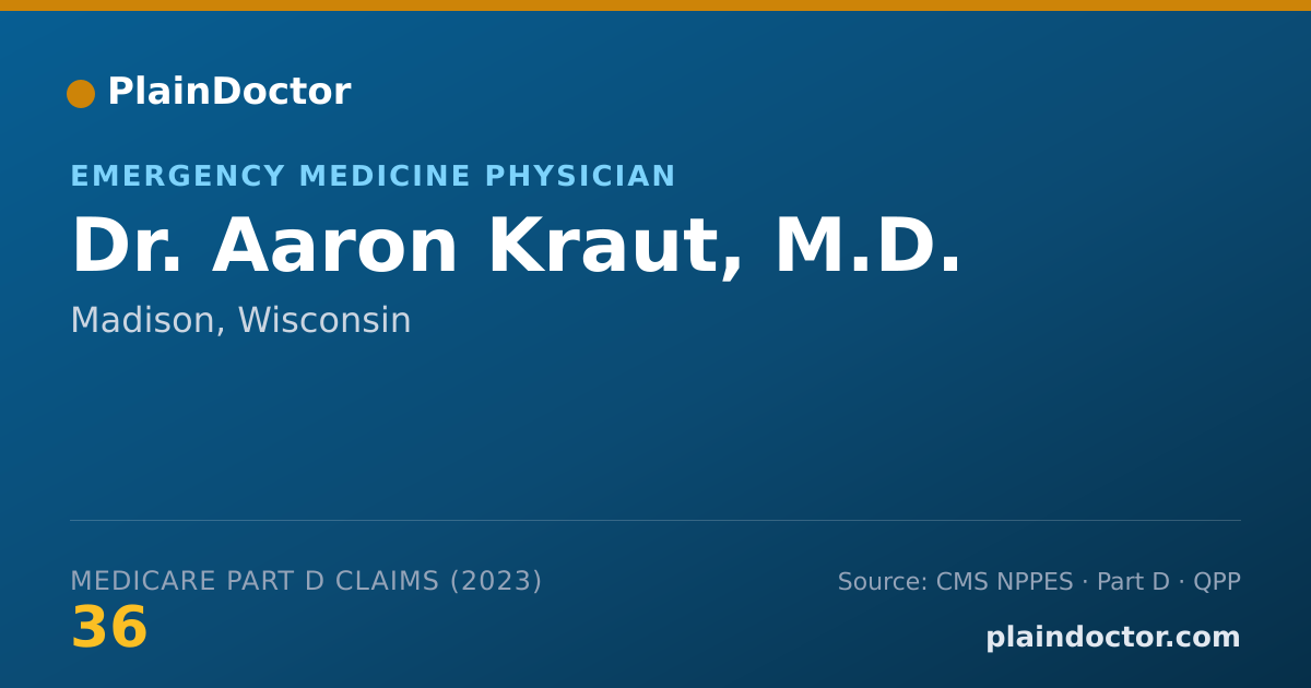 Shareable card for Aaron Kraut, M.D. - Emergency Medicine Physician, Madison, WI