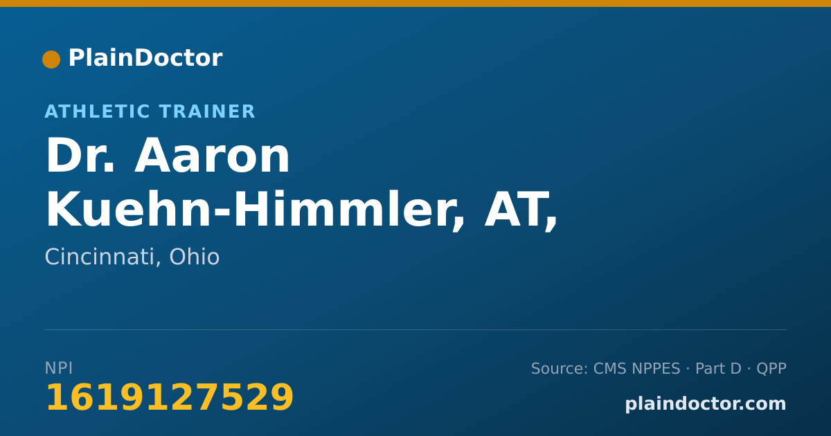 Shareable card for Aaron Kuehn-Himmler, AT, ATC, MS - Athletic Trainer, Cincinnati, OH