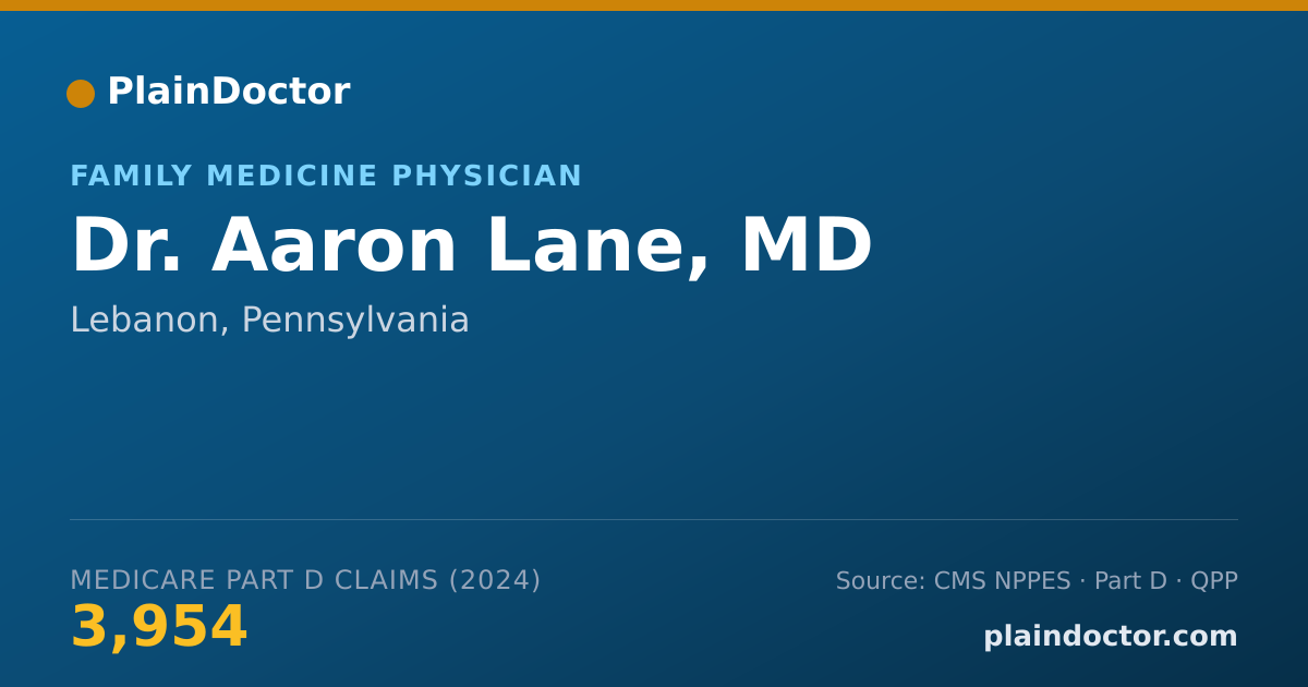 Shareable card for Aaron Lane, MD - Obstetrics & Gynecology Physician, Lebanon, PA
