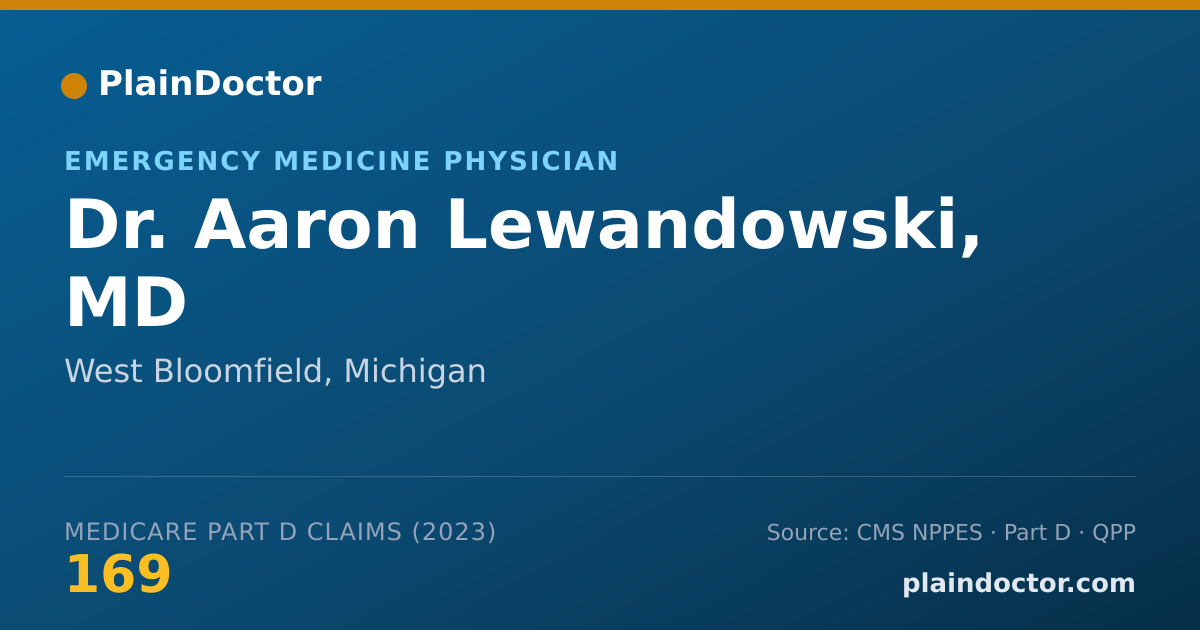 Shareable card for Aaron Lewandowski, MD - Emergency Medicine Physician, West Bloomfield, MI