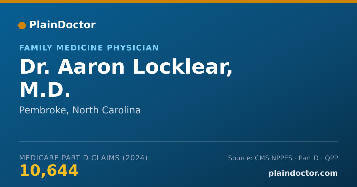 Shareable card for Aaron Locklear, M.D. - Family Medicine Physician, Pembroke, NC