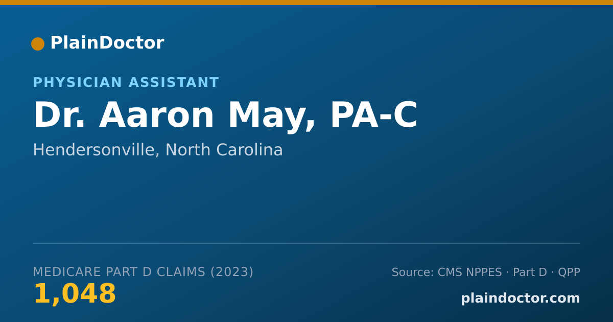 Shareable card for Aaron May, PA-C - Physician Assistant, Hendersonville, NC