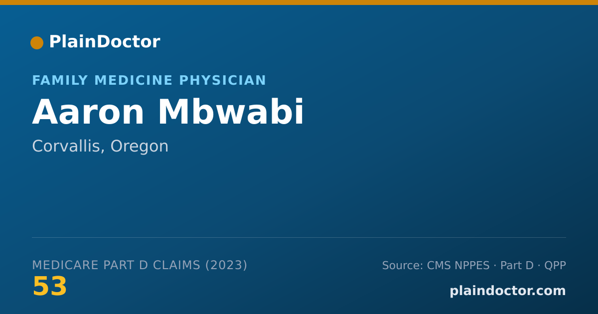 Shareable card for Aaron Mbwabi - Family Medicine Physician, Corvallis, OR
