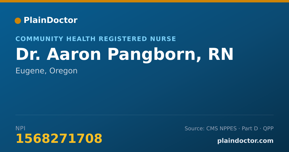 Shareable card for Aaron Pangborn, RN - Community Health Registered Nurse, Eugene, OR
