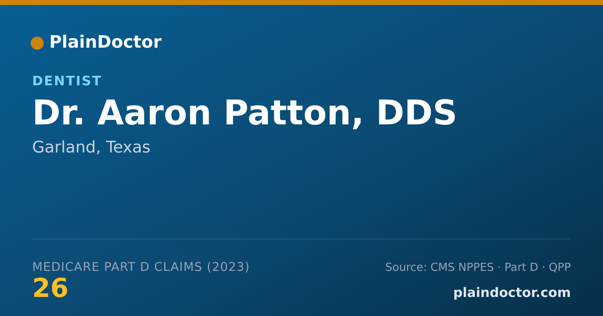 Shareable card for Aaron Patton, DDS - Dentist, Garland, TX