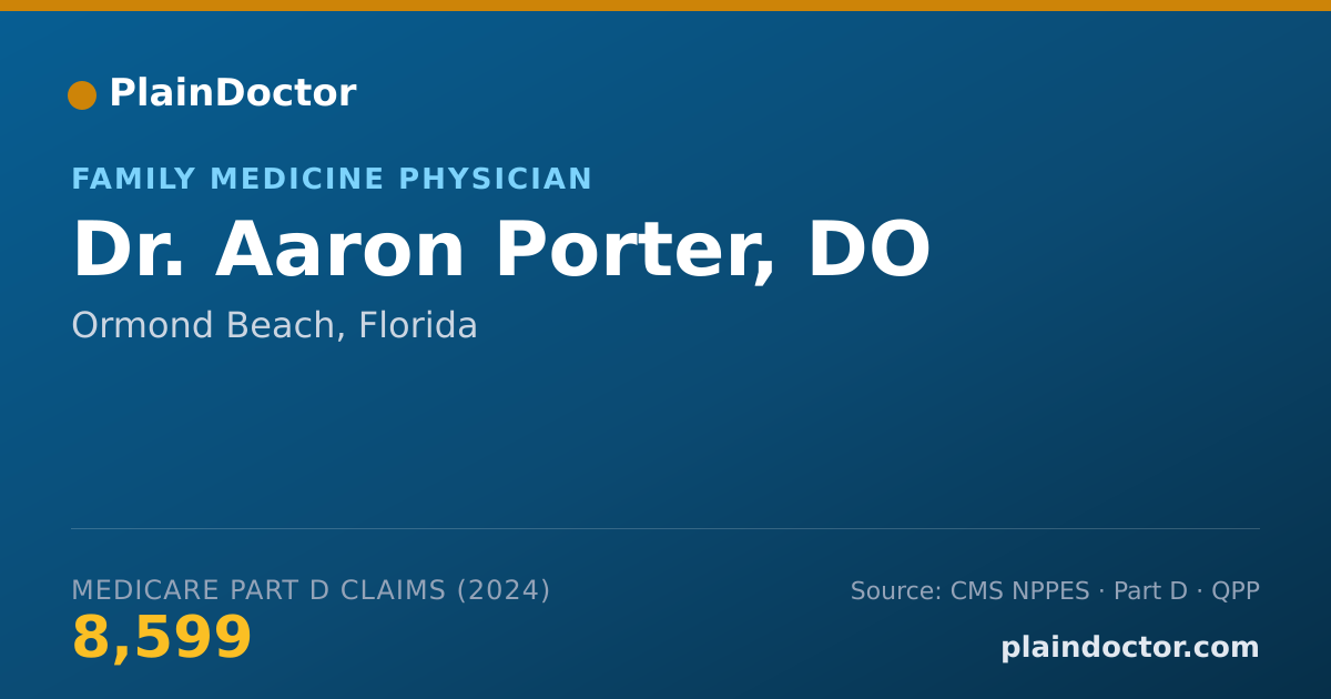 Shareable card for Aaron Porter, DO - Family Medicine Physician, Ormond Beach, FL
