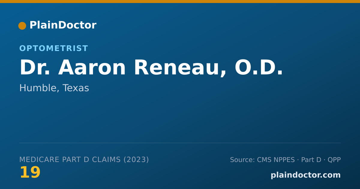 Shareable card for Aaron Reneau, O.D. - Optometrist, Humble, TX