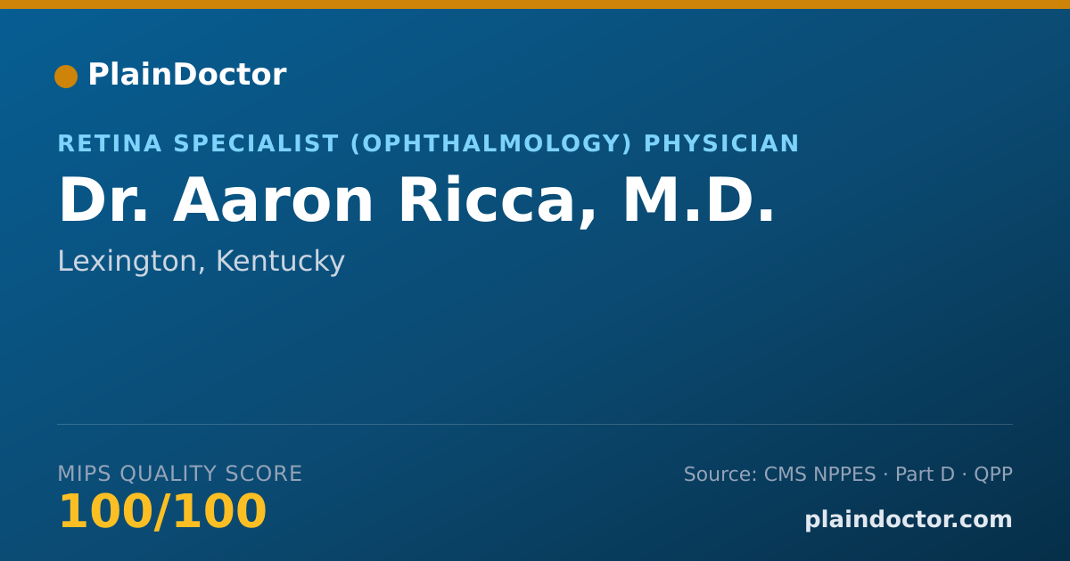 Shareable card for Aaron Ricca, M.D. - Retina Specialist (Ophthalmology) Physician, Lexington, KY