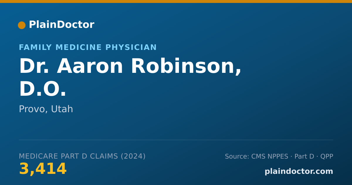 Shareable card for Aaron Robinson, D.O. - Family Medicine Physician, Provo, UT