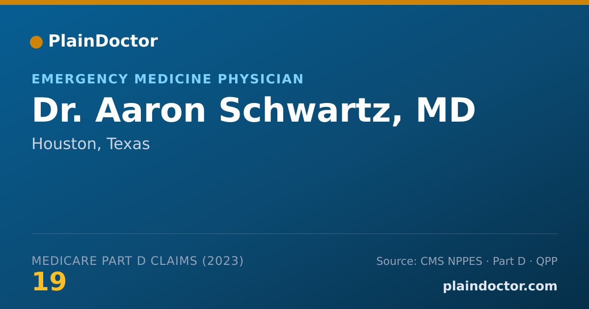 Shareable card for Aaron Schwartz, MD - Emergency Medicine Physician, Houston, TX