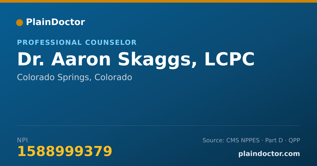Shareable card for Aaron Skaggs, LCPC - Professional Counselor, Colorado Springs, CO