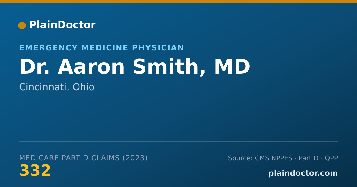 Shareable card for Aaron Smith, MD - Emergency Medicine Physician, Cincinnati, OH