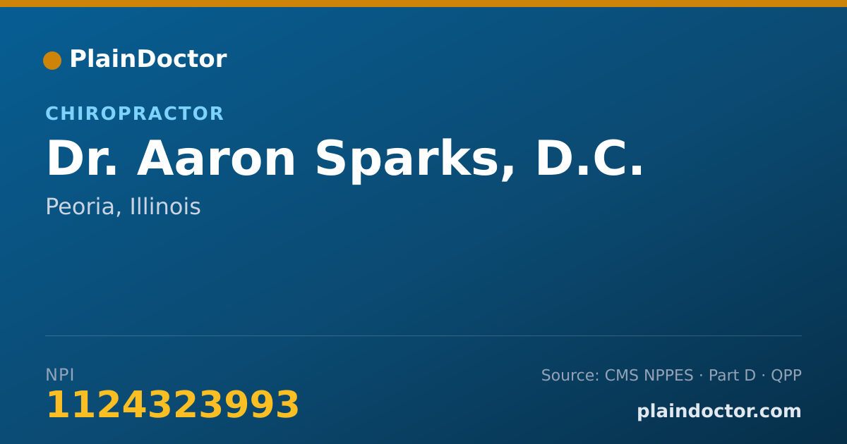 Shareable card for Aaron Sparks, D.C. - Chiropractor, Peoria, IL