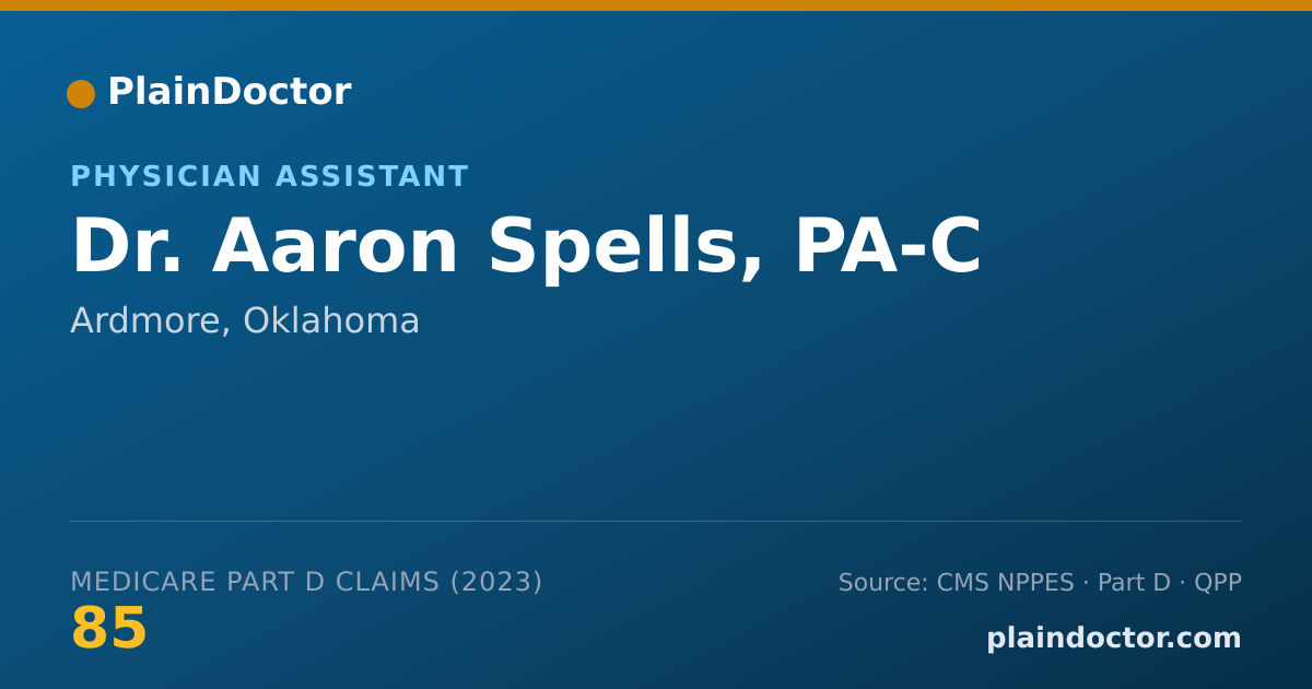 Shareable card for Aaron Spells, PA-C - Physician Assistant, Ardmore, OK