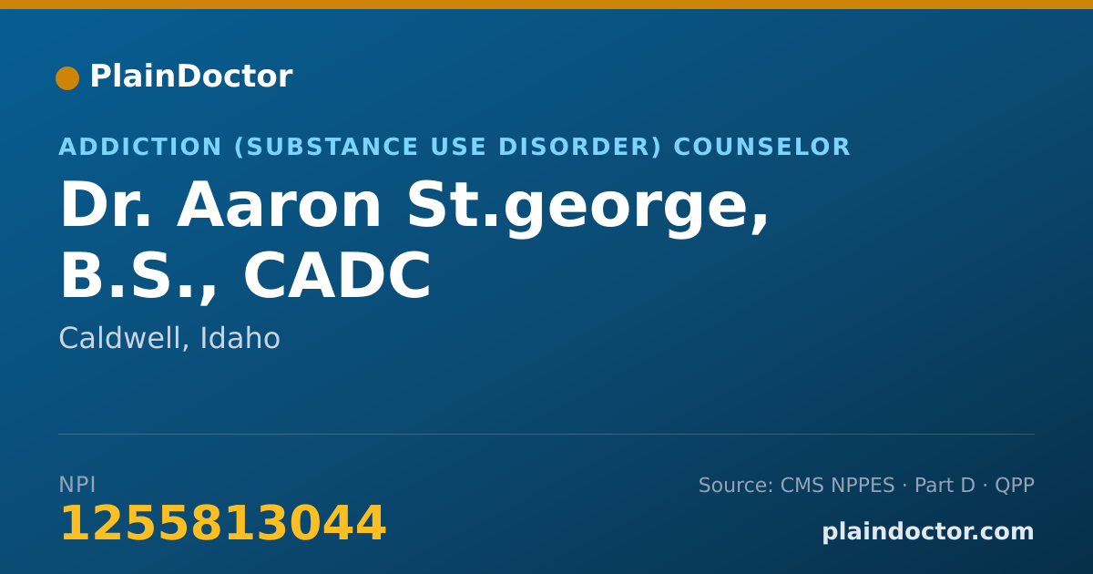 Shareable card for Aaron St.george, B.S., CADC - Addiction (Substance Use Disorder) Counselor, Caldwell, ID