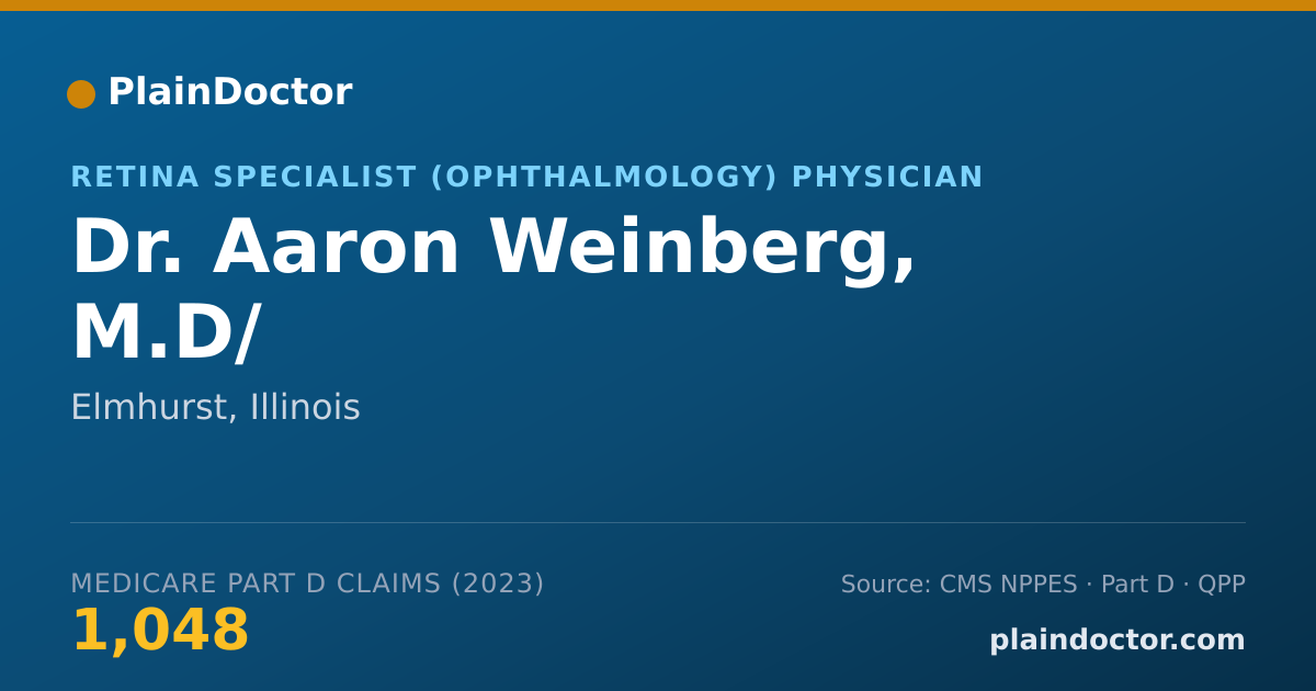 Shareable card for Aaron Weinberg, M.D/ - Retina Specialist (Ophthalmology) Physician, Elmhurst, IL