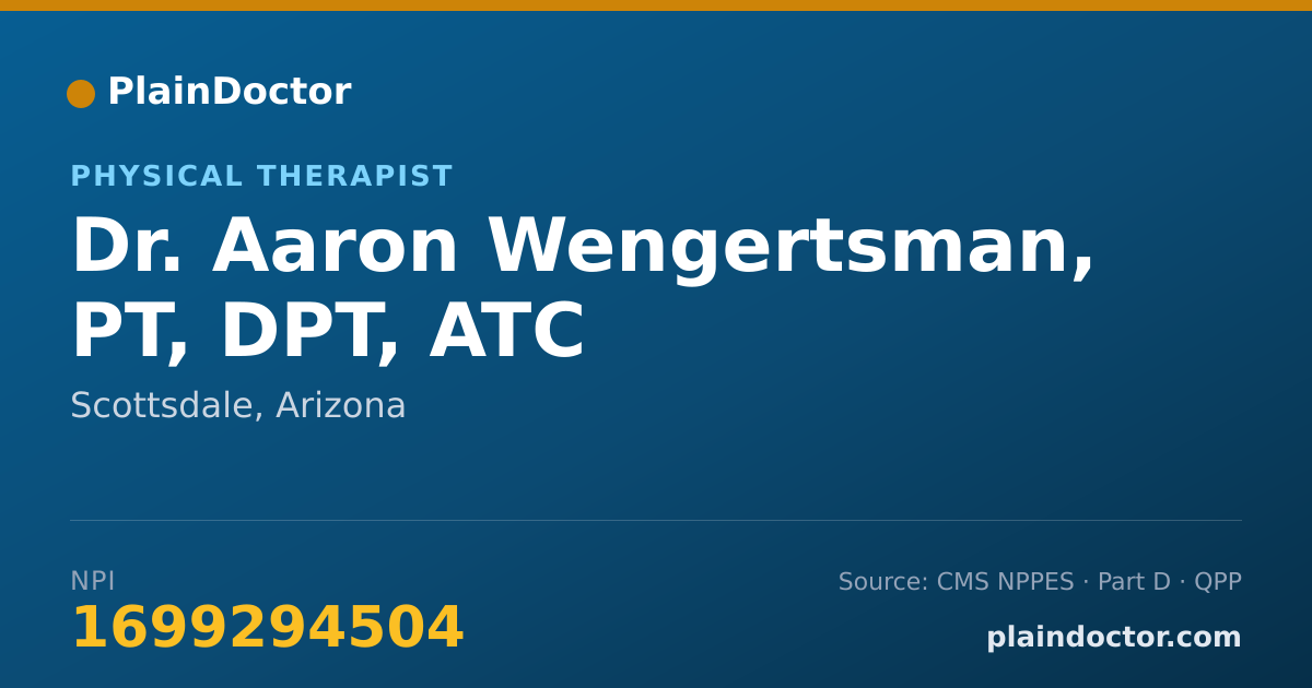 Shareable card for Aaron Wengertsman, PT, DPT, ATC - Physical Therapist, Scottsdale, AZ