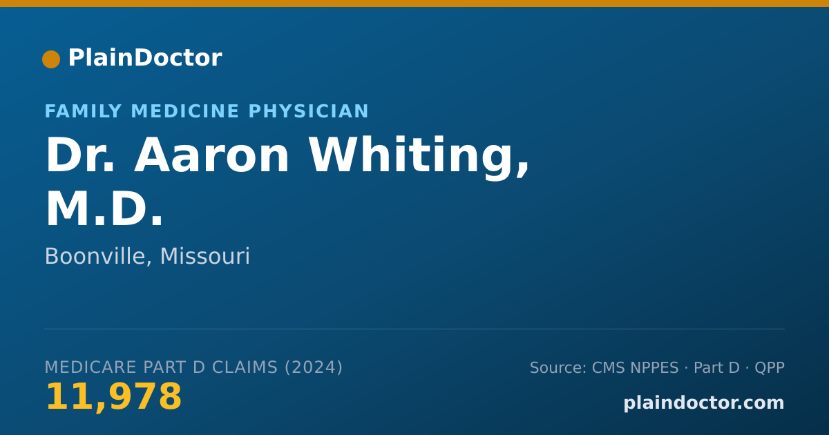 Shareable card for Aaron Whiting, M.D. - Family Medicine Physician, Boonville, MO