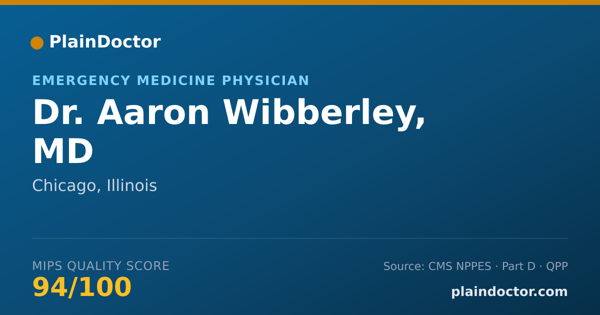 Shareable card for Aaron Wibberley, MD - Emergency Medicine Physician, Chicago, IL