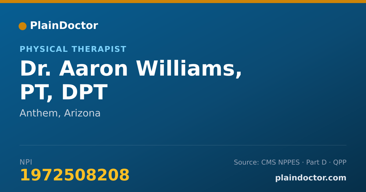 Shareable card for Aaron Williams, PT, DPT - Physical Therapist, Anthem, AZ