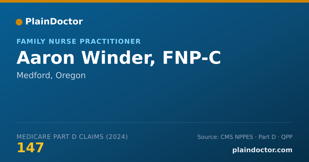 Shareable card for Aaron Winder, FNP-C - Family Nurse Practitioner, Medford, OR