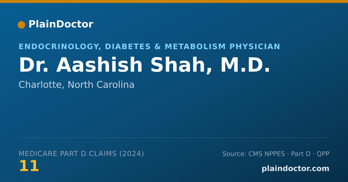 Shareable card for Aashish Shah, M.D. - Endocrinology, Diabetes & Metabolism Physician, Charlotte, NC