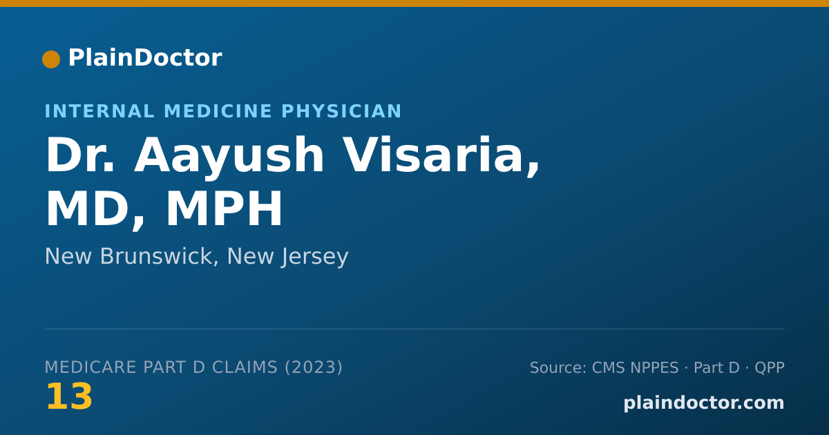 Shareable card for Aayush Visaria, MD, MPH - Internal Medicine Physician, New Brunswick, NJ