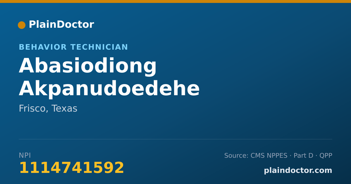 Shareable card for Abasiodiong Akpanudoedehe - Behavior Technician, Frisco, TX