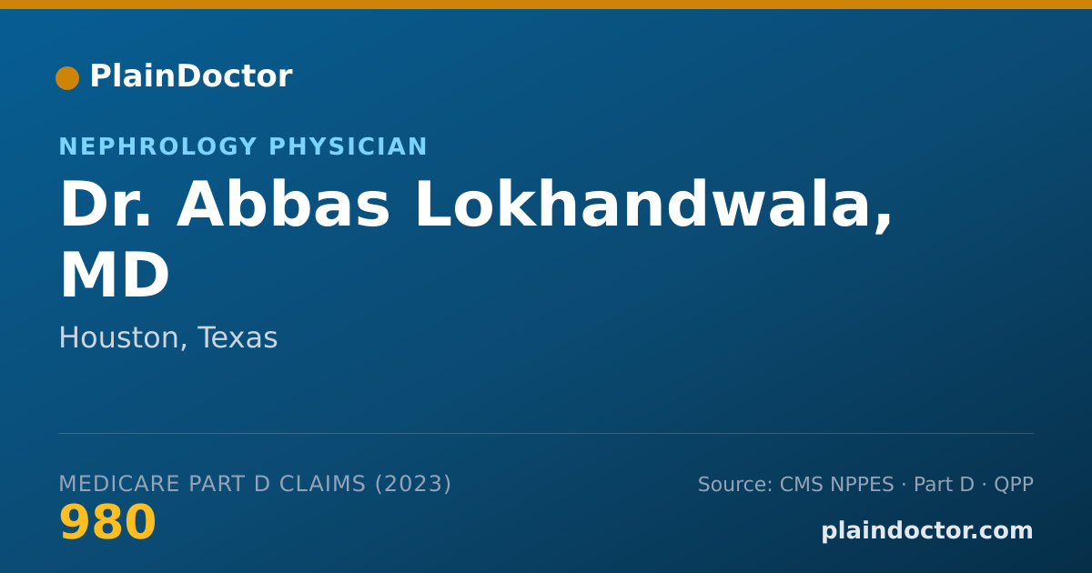 Shareable card for Abbas Lokhandwala, MD - Nephrology Physician, Houston, TX