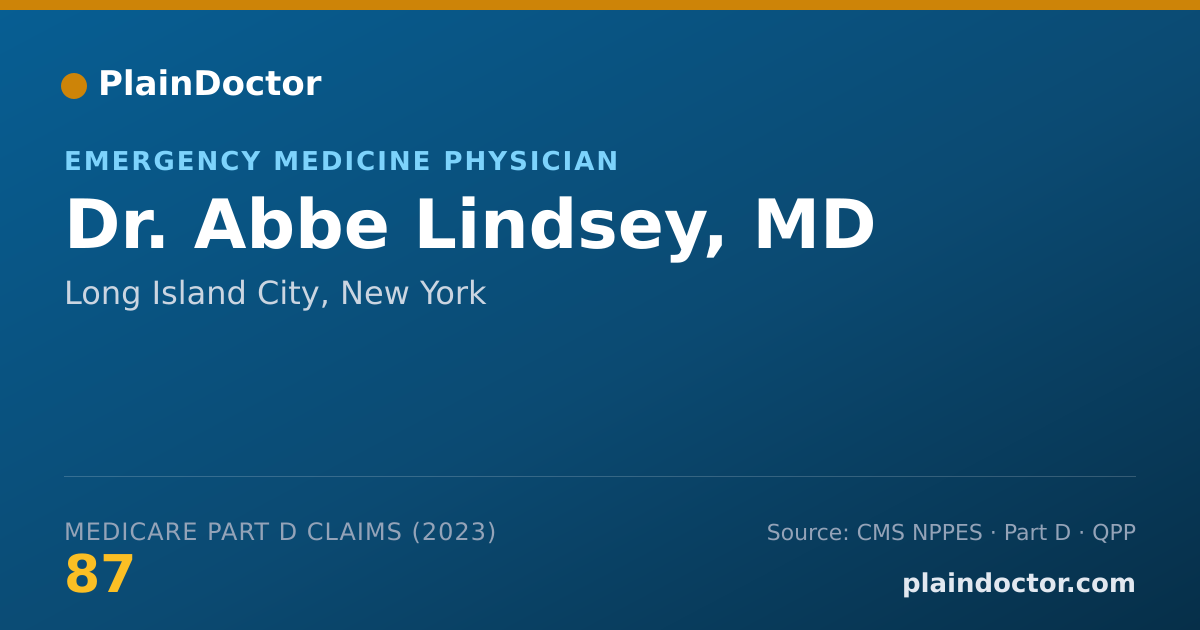 Shareable card for Abbe Lindsey, MD - Emergency Medicine Physician, Long Island City, NY